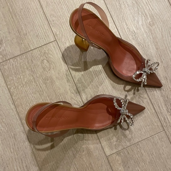 ❌SOLD❌amina Muaddi Rosie Nude Slingback PVC NIB - Picture 9 of 17